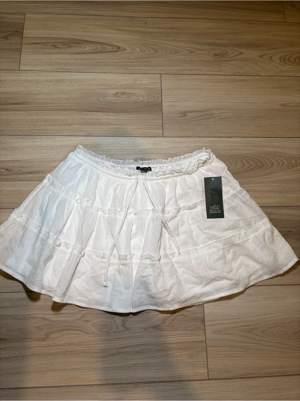 White Tiered Mini Skirt - Unbranded